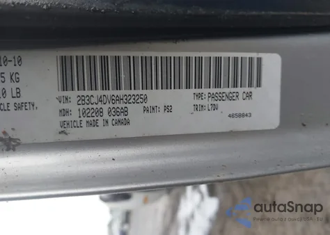 2010 Dodge Challenger Se z USA, uszkodzony, nr VIN 2B3CJ4DV6AH323250